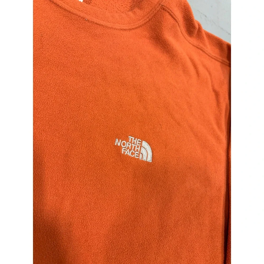 The North Face Mens Orange Microfleece Long Sleeve Crew Neck Pullover Top Size M - Picture 3 of 6